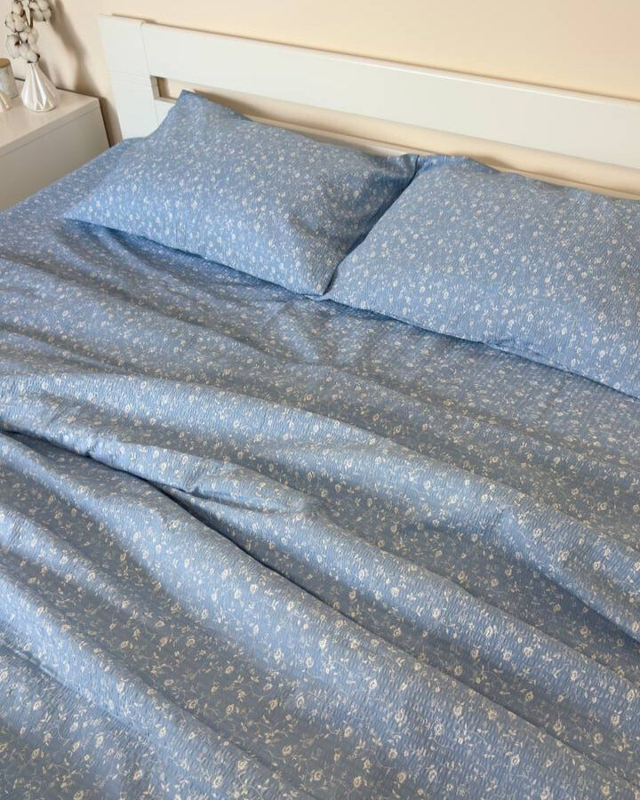 Bedding Set - " Blue Petals"