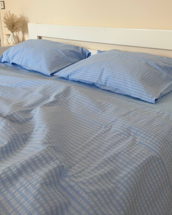 Bedding Set - "Sky Gingham"