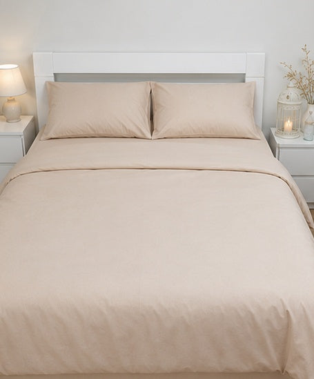Ranforce Cotton Bedding Set – Soft Nude Calm