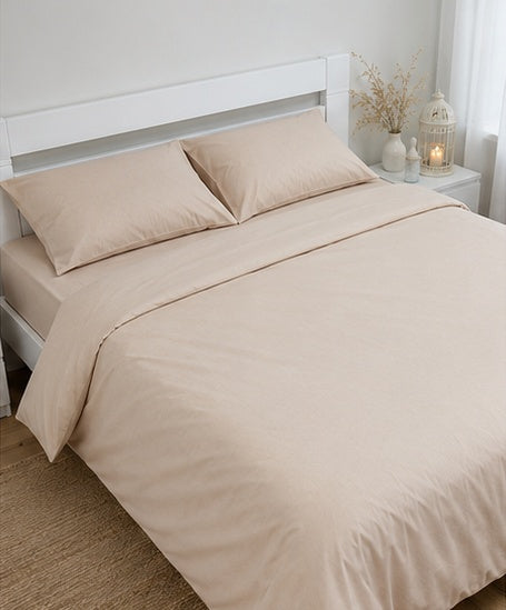 Ranforce Cotton Bedding Set – Soft Nude Calm