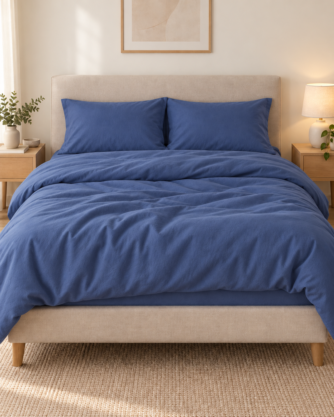 Pure Brushed Cotton Denim Blue bedding