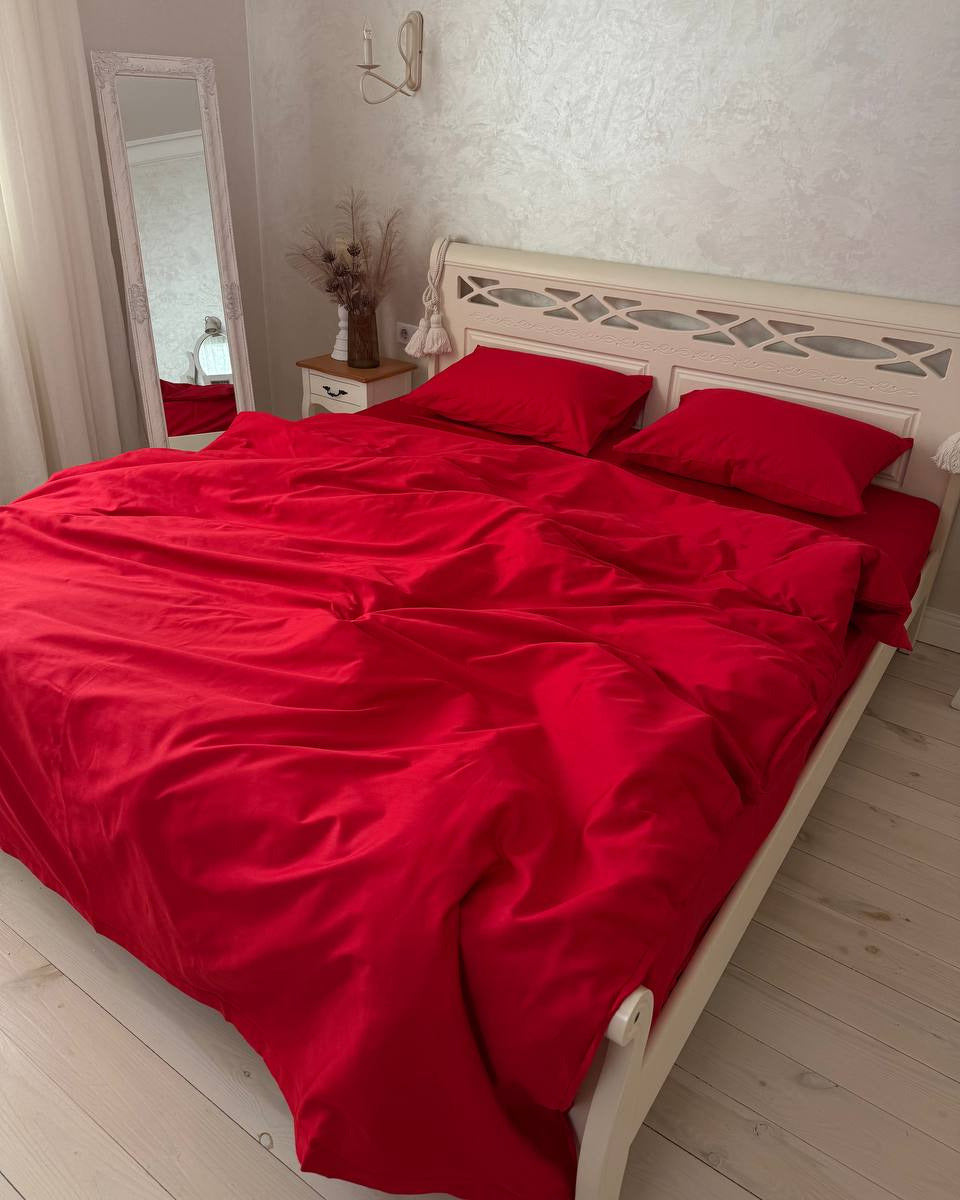Luxury Cotton Sateen Bedding Set – Scarlet Passion