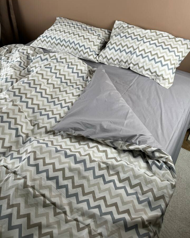 Premium Ranforce Cotton Bedding Set – Urban Zigzag