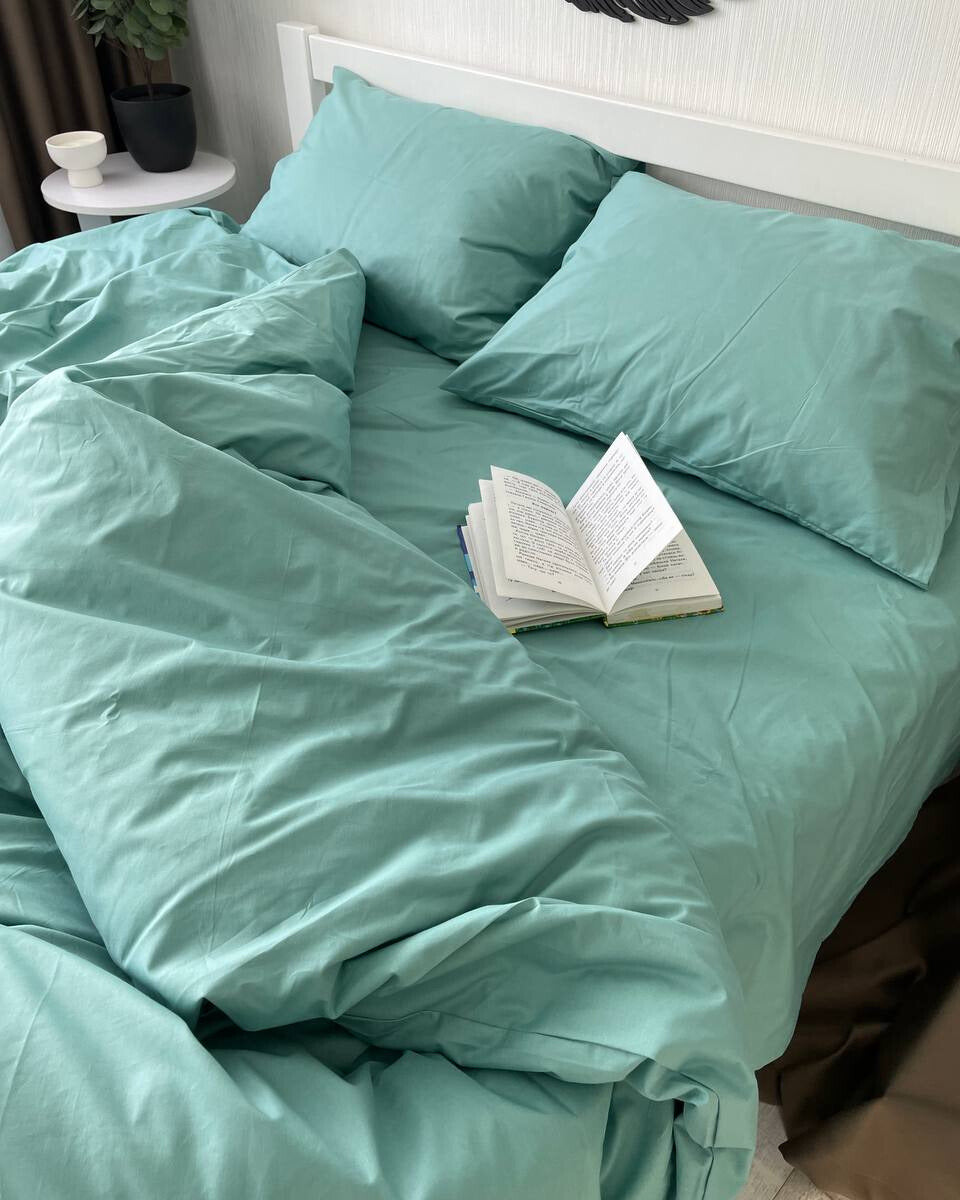 Premium Ranforce Cotton Bedding Set – Aqua Calm