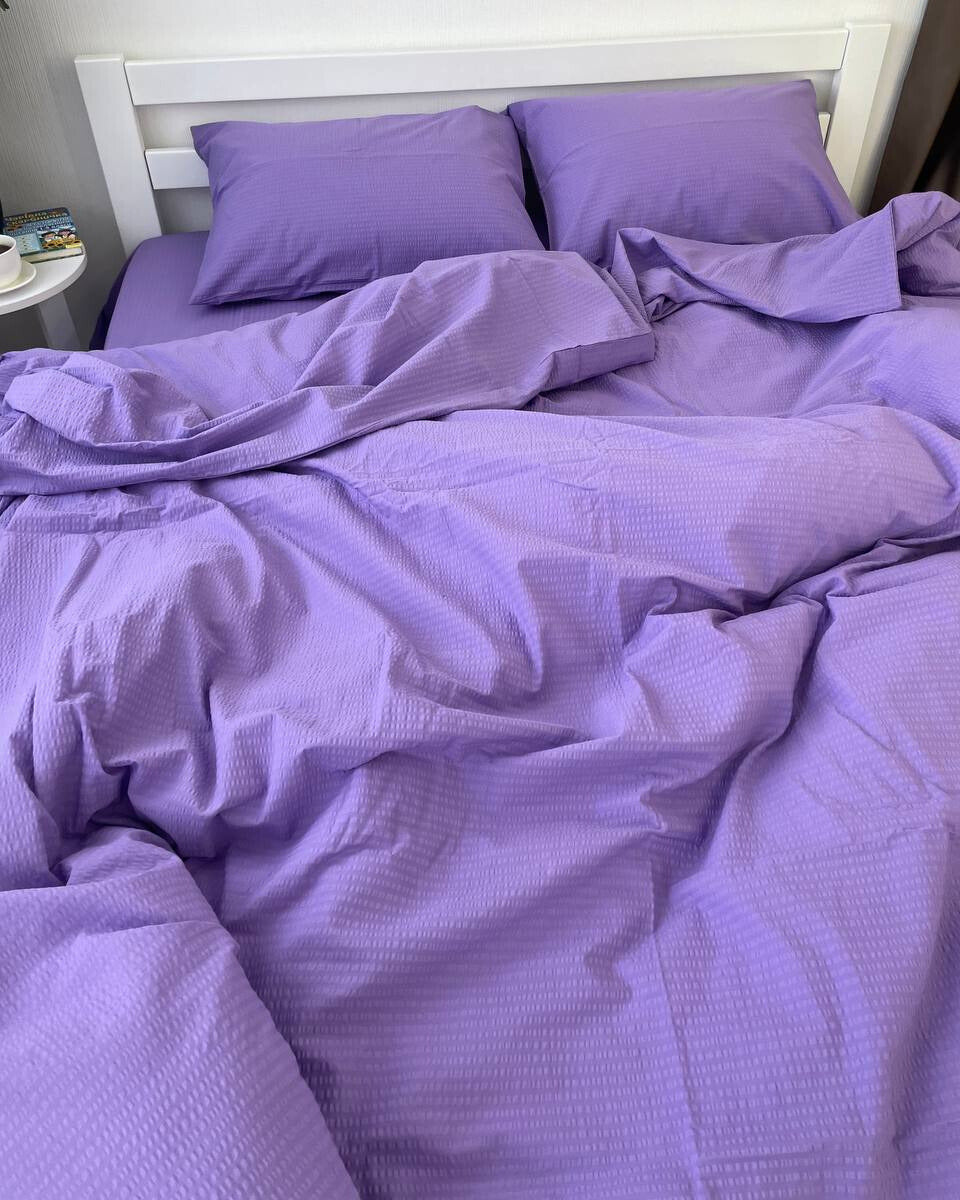 Premium Seersucker Cotton Bedding Set – Lavender Dream