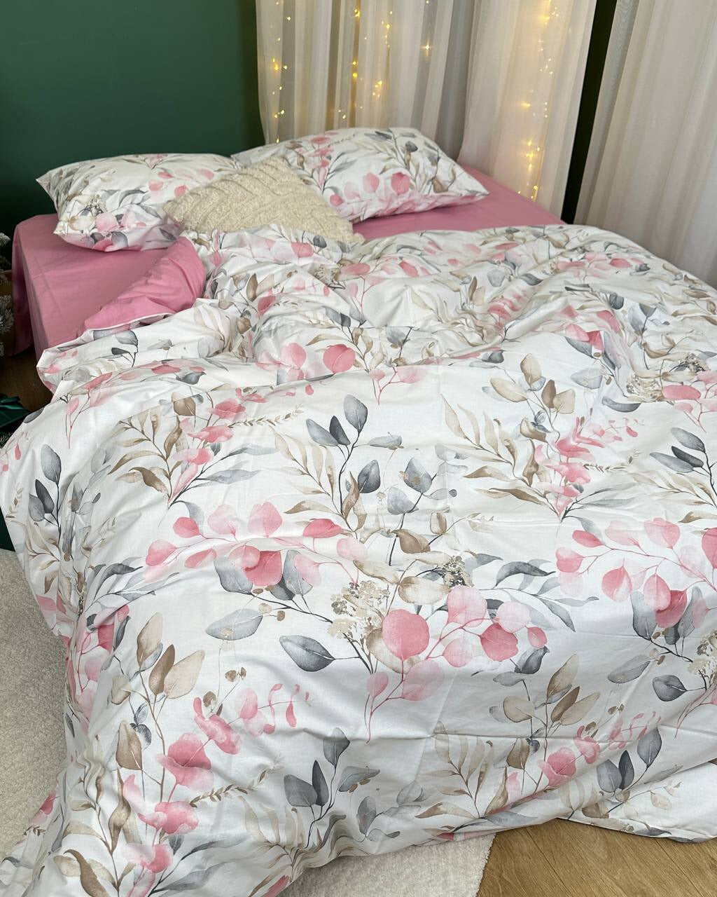 Premium Ranforce Cotton Bedding Set – Pink Breeze