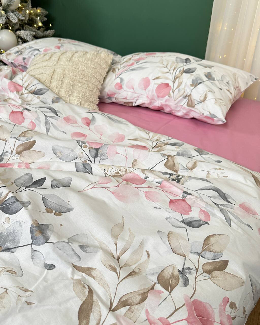 Premium Ranforce Cotton Bedding Set – Pink Breeze