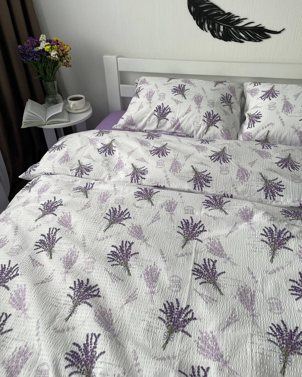 Premium Ranforce Seersucker Bedding Set – Lavender Breeze