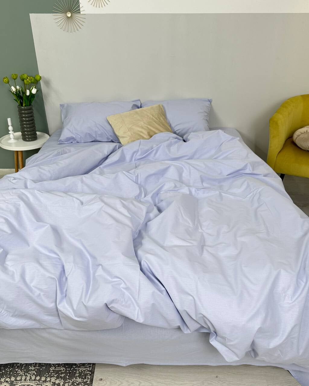 Premium Ranforce Cotton Bedding Set – Soft Sky