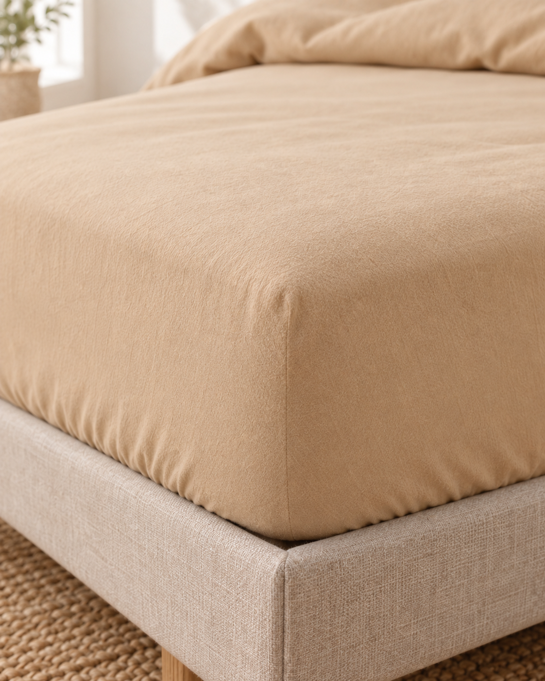 Pure Brushed Cotton Bedding Set – Warm Beige