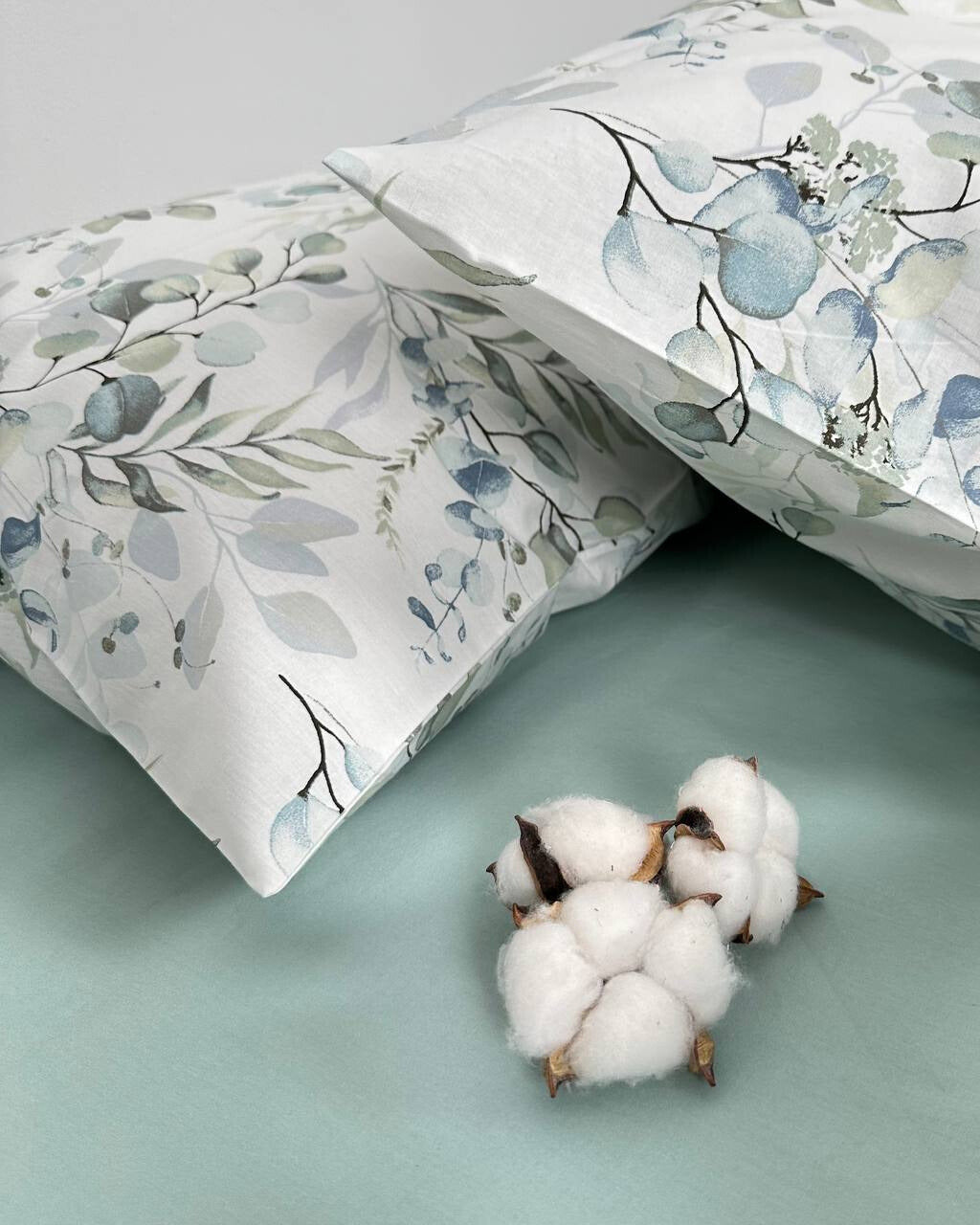 Premium Ranforce Cotton Bedding Set – Misty Eucalyptus