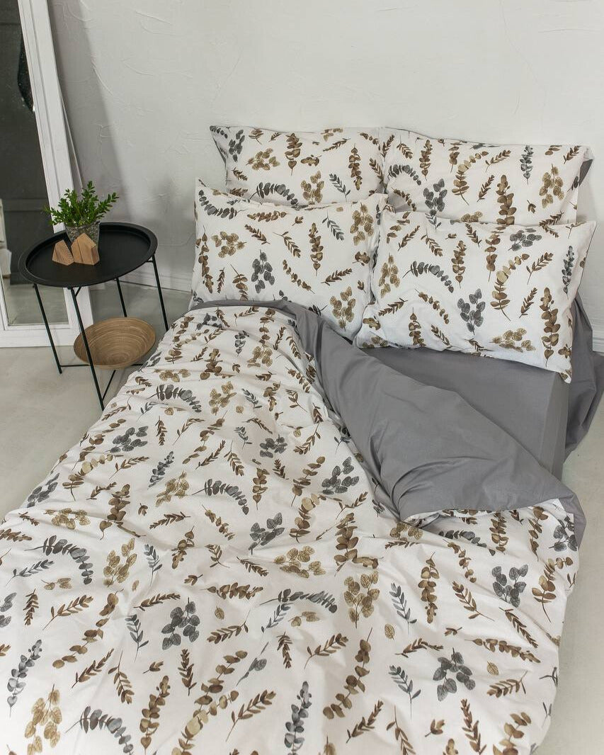 Premium Ranforce Cotton Bedding Set – Woodland Mist