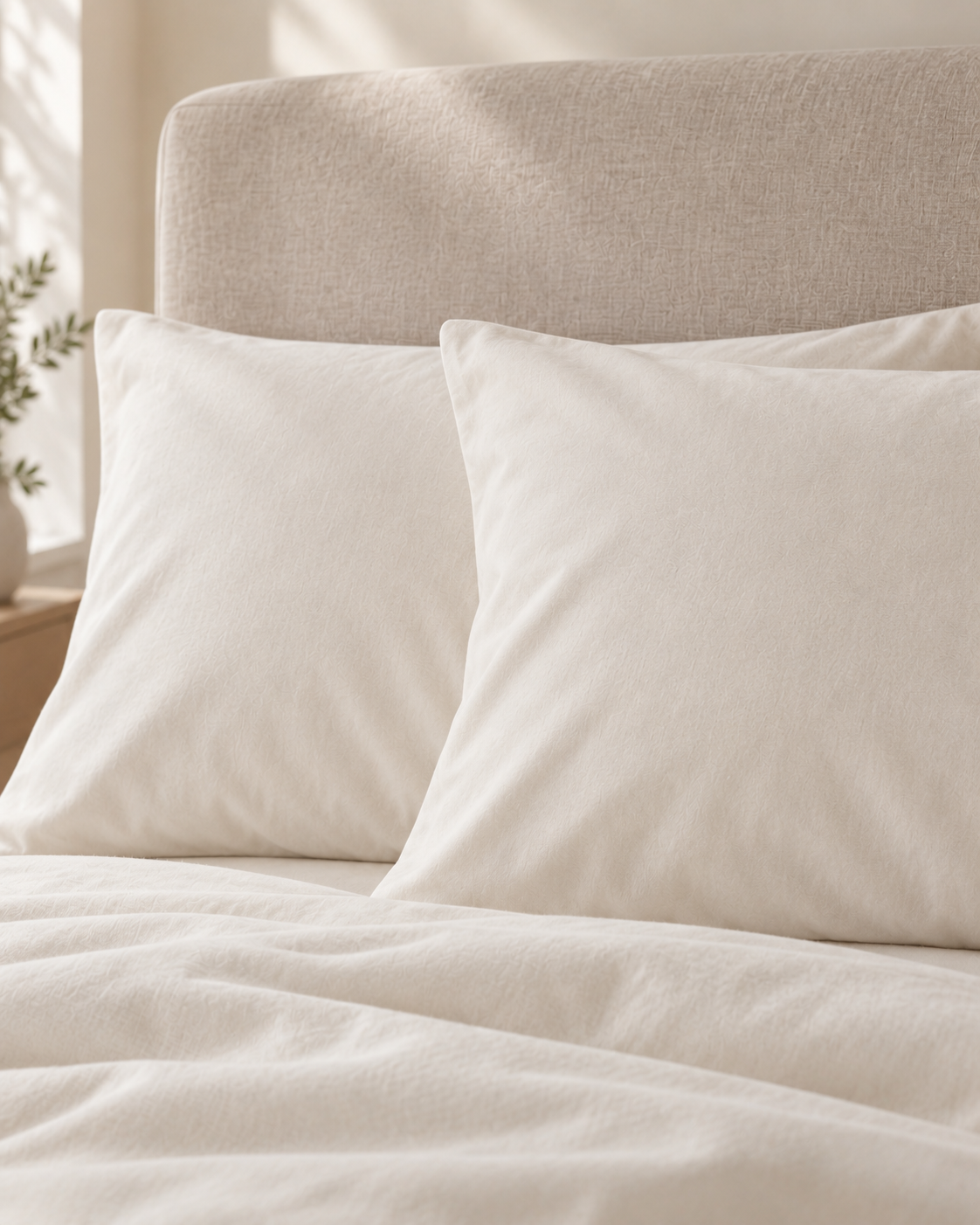 Pure Brushed Cotton Bedding Set – Soft Ivory