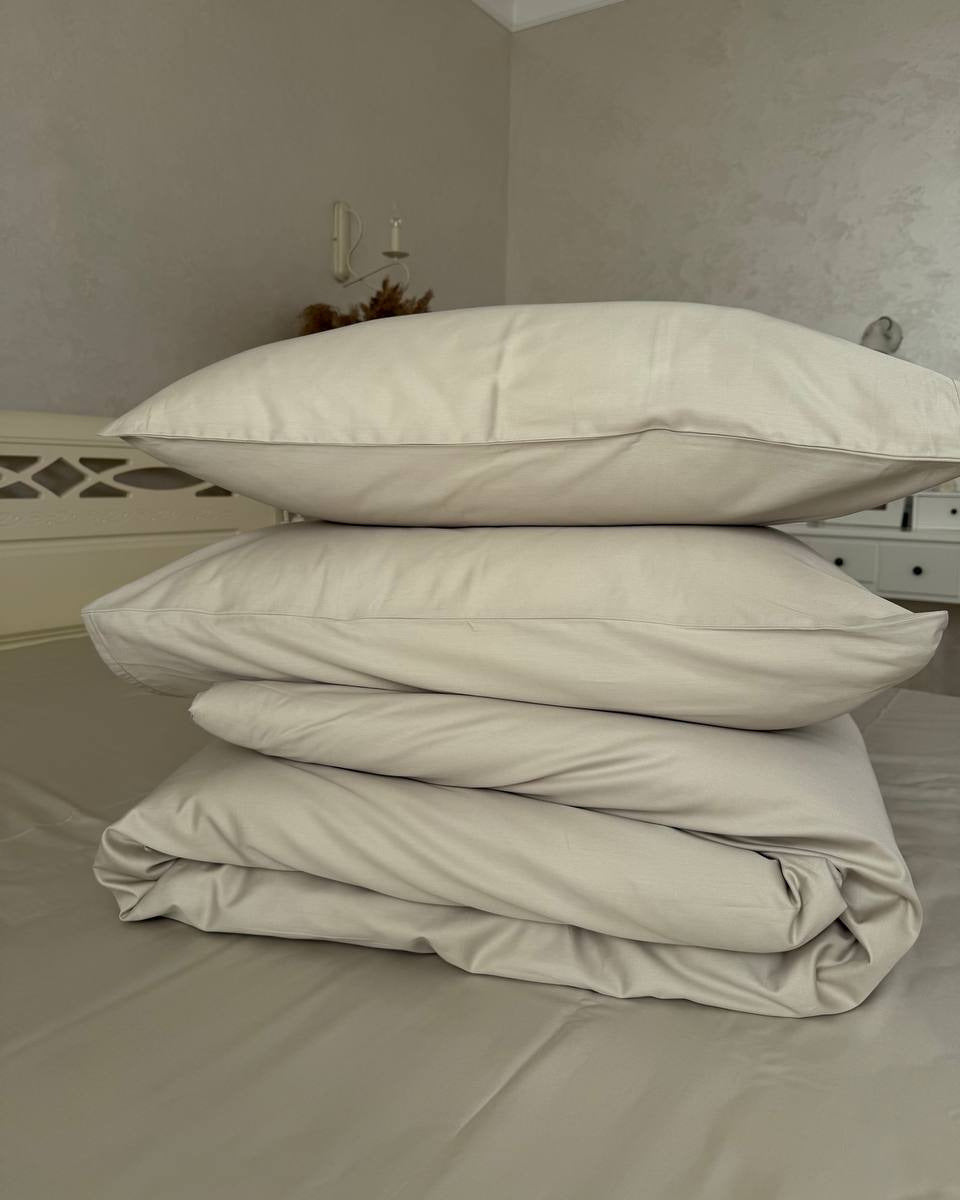 Luxury Cotton Sateen Bedding Set – Pure Ivory