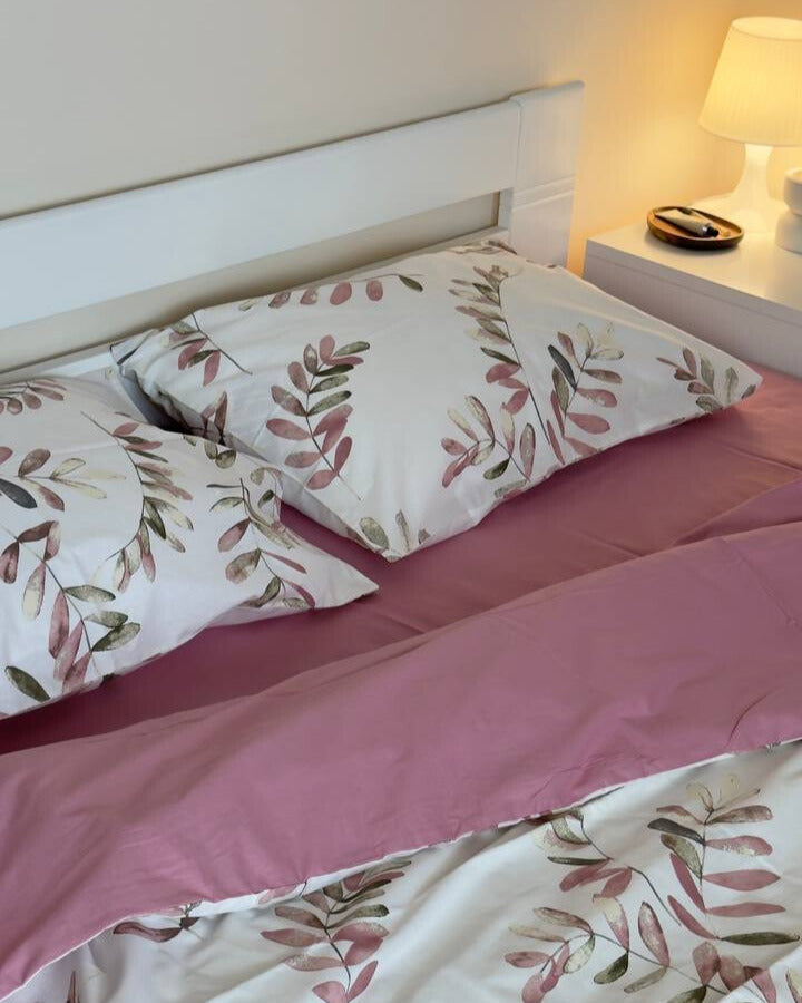 Premium Ranforce Cotton Bedding Set – Pink Laurel Breeze