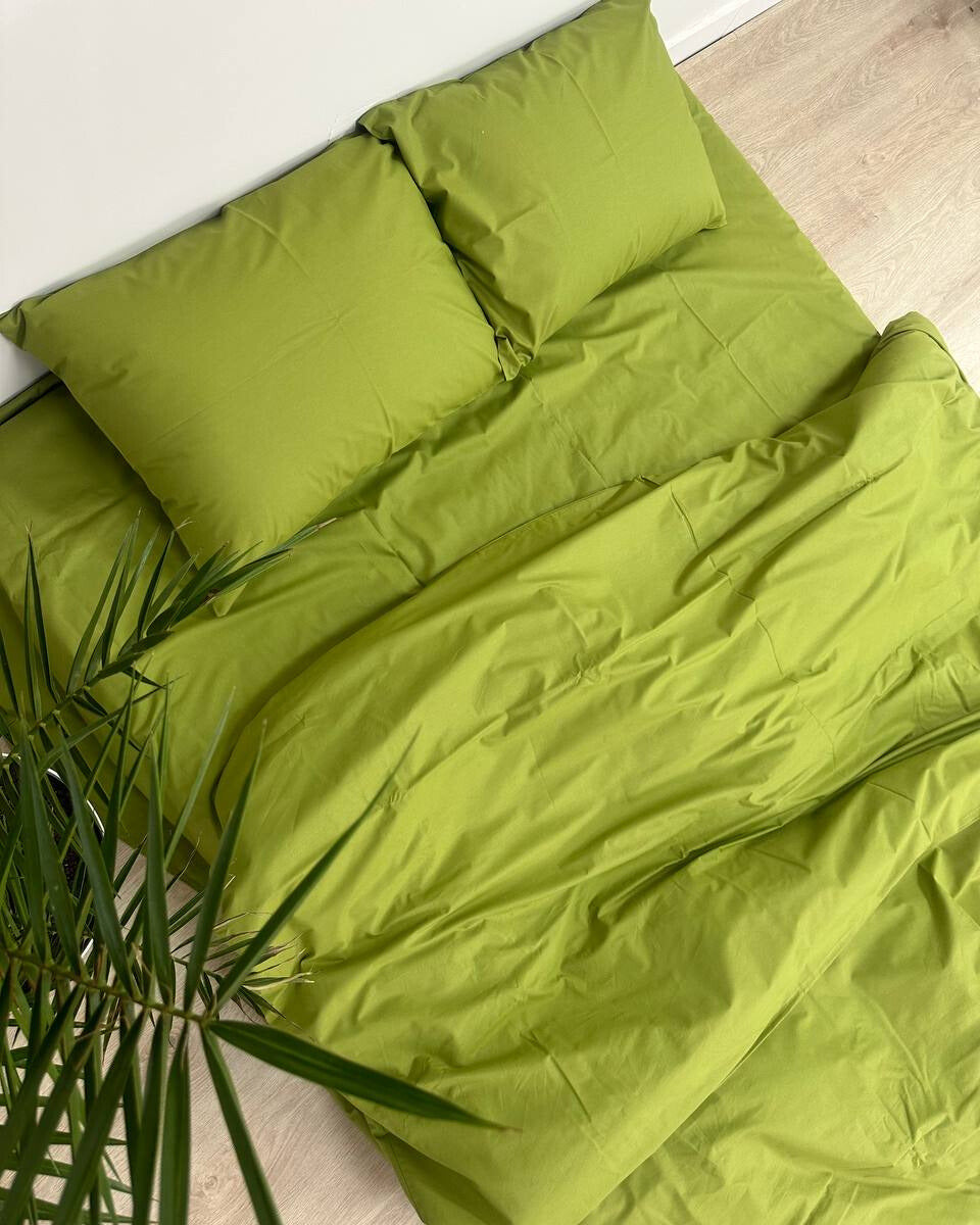Ranforce Cotton Bedding Set – Olive Harmony