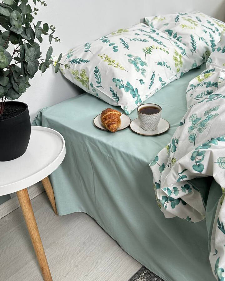 Premium Ranforce Cotton Bedding Set – Eucalyptus Garden