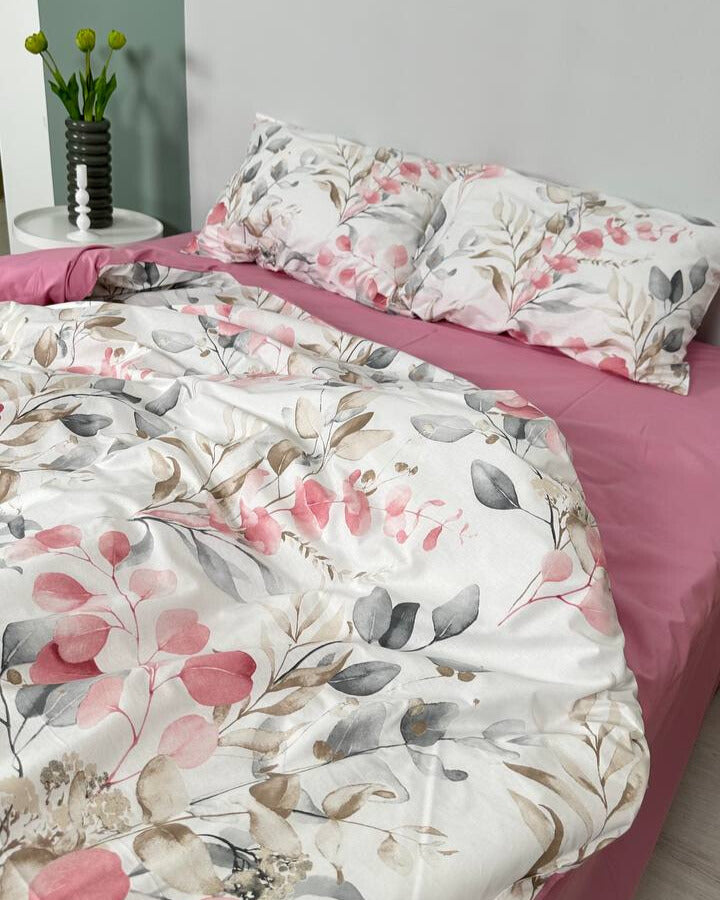 Premium Ranforce Cotton Bedding Set – Pink Breeze