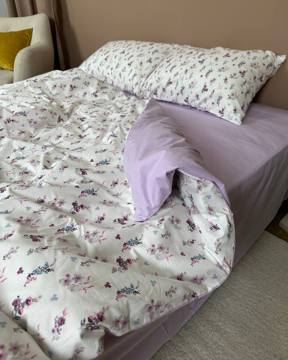 Premium Ranforce Cotton Bedding Set – Lavender Blossom