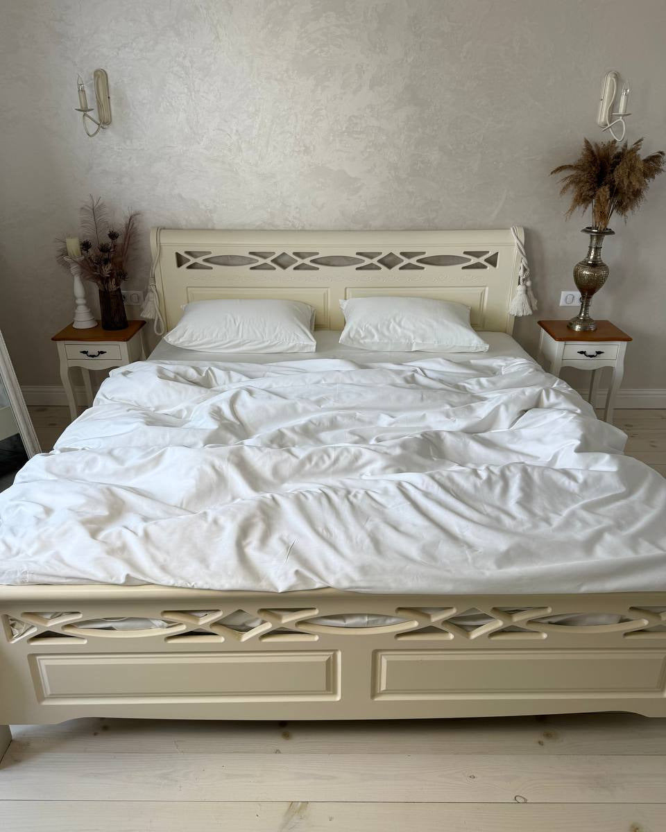 Luxury Cotton Sateen Bedding Set – Ivory