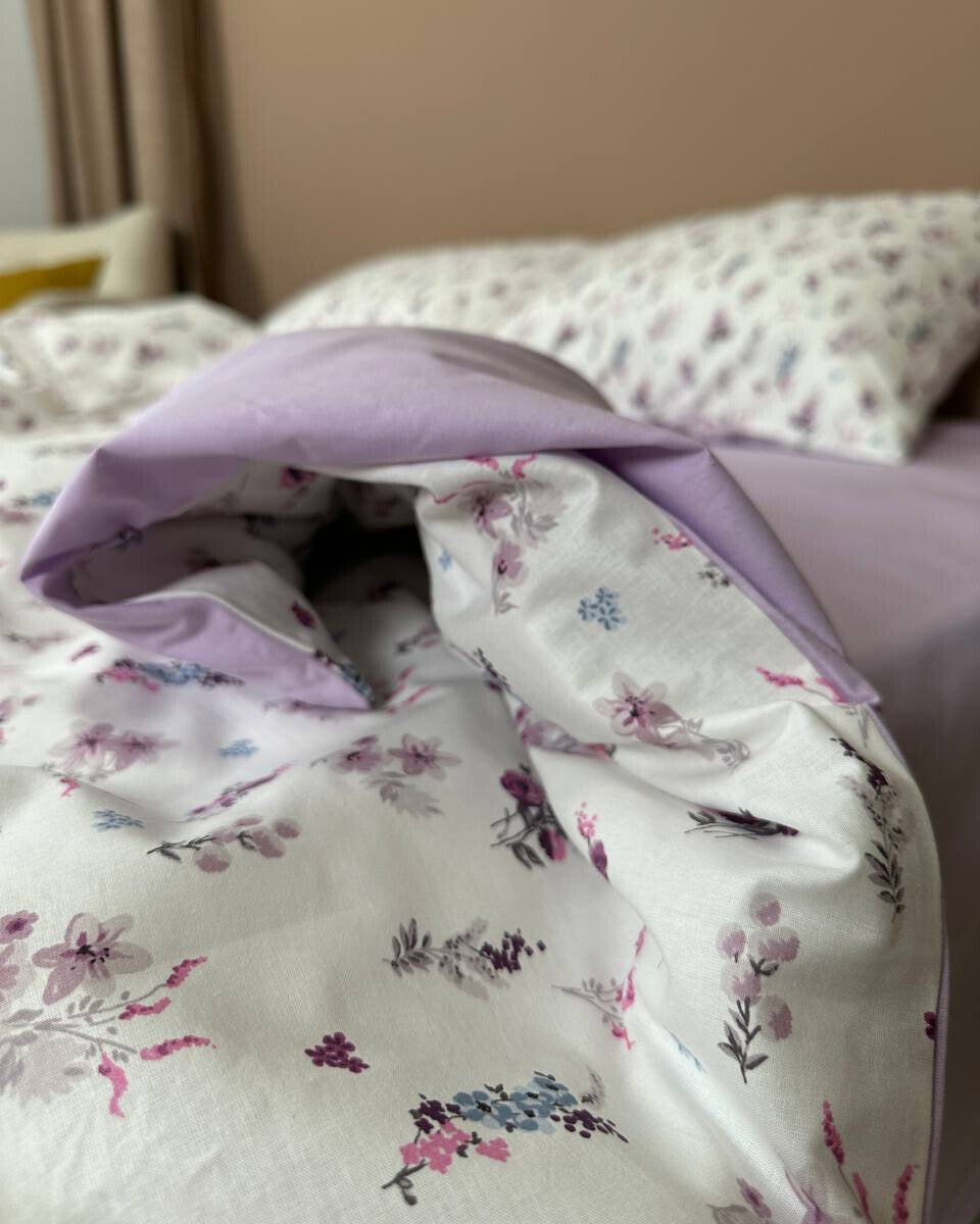 Premium Ranforce Cotton Bedding Set – Lavender Blossom