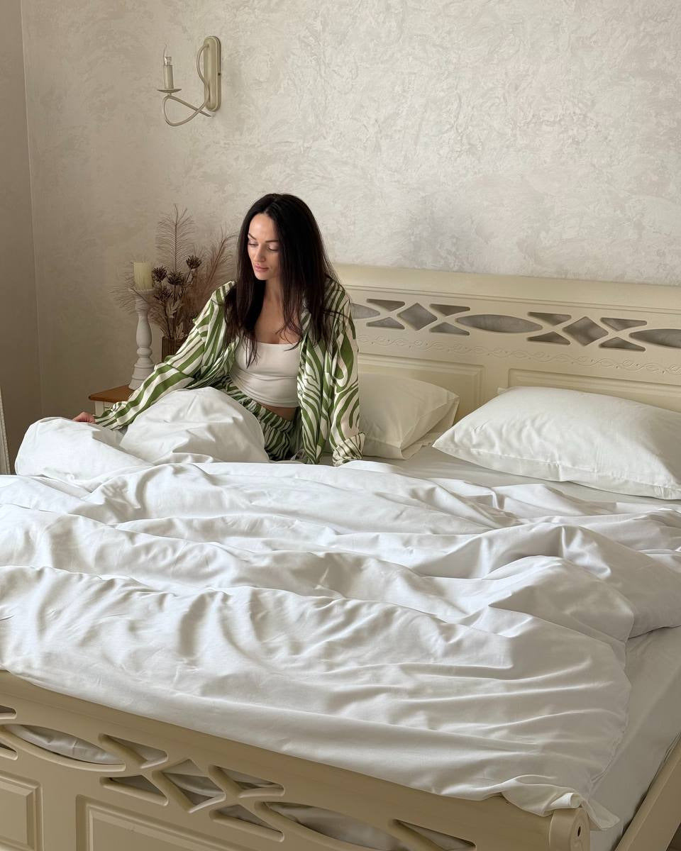 Luxury Cotton Sateen Bedding Set – Ivory