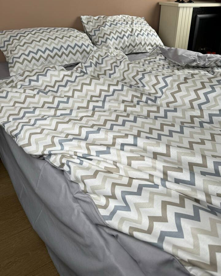 Premium Ranforce Cotton Bedding Set – Urban Zigzag