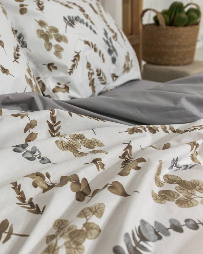 Premium Ranforce Cotton Bedding Set – Woodland Mist