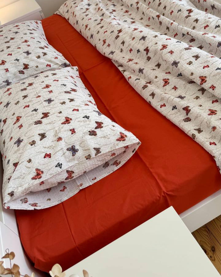 Seersucker Cotton Bedding Set — Butterfly Meadow