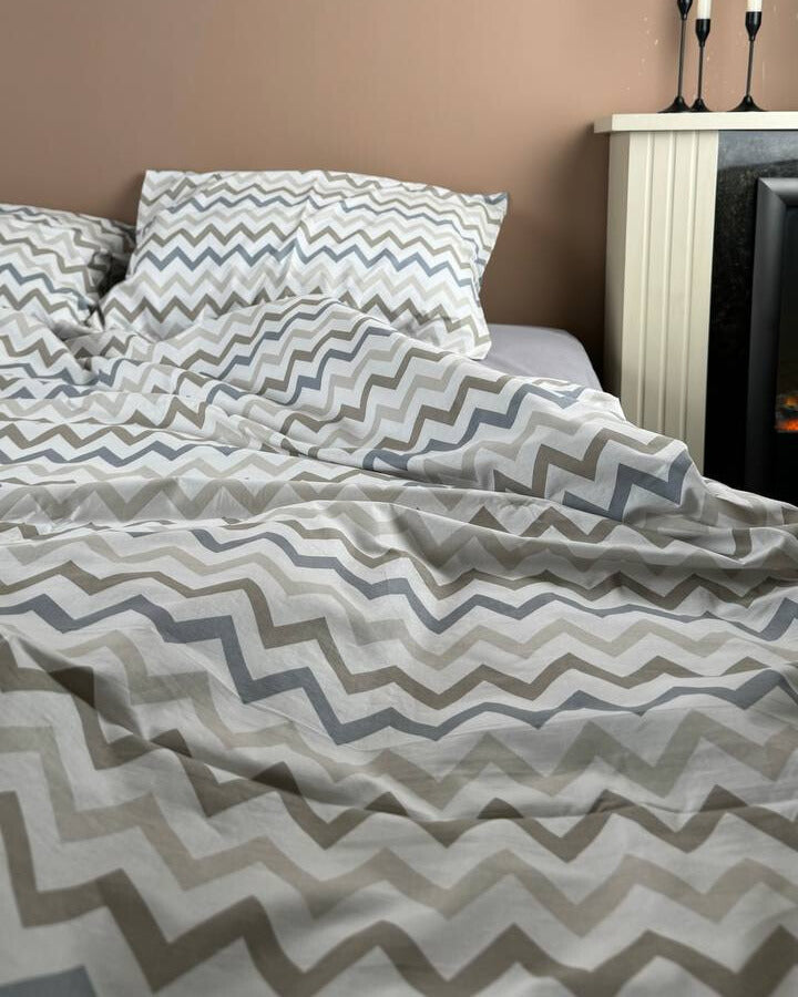 Premium Ranforce Cotton Bedding Set – Urban Zigzag