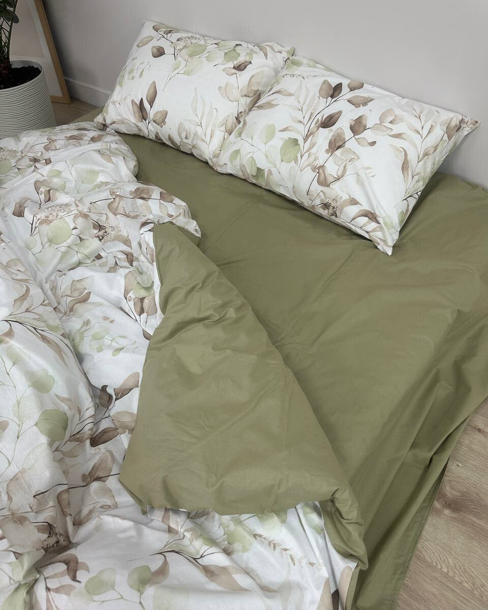 Ranforce Cotton Bedding Set – Olive Garden