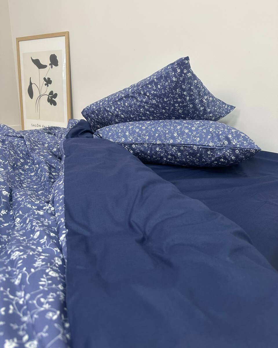 Premium Ranforce Cotton Bedding Set – Midnight Blossoms