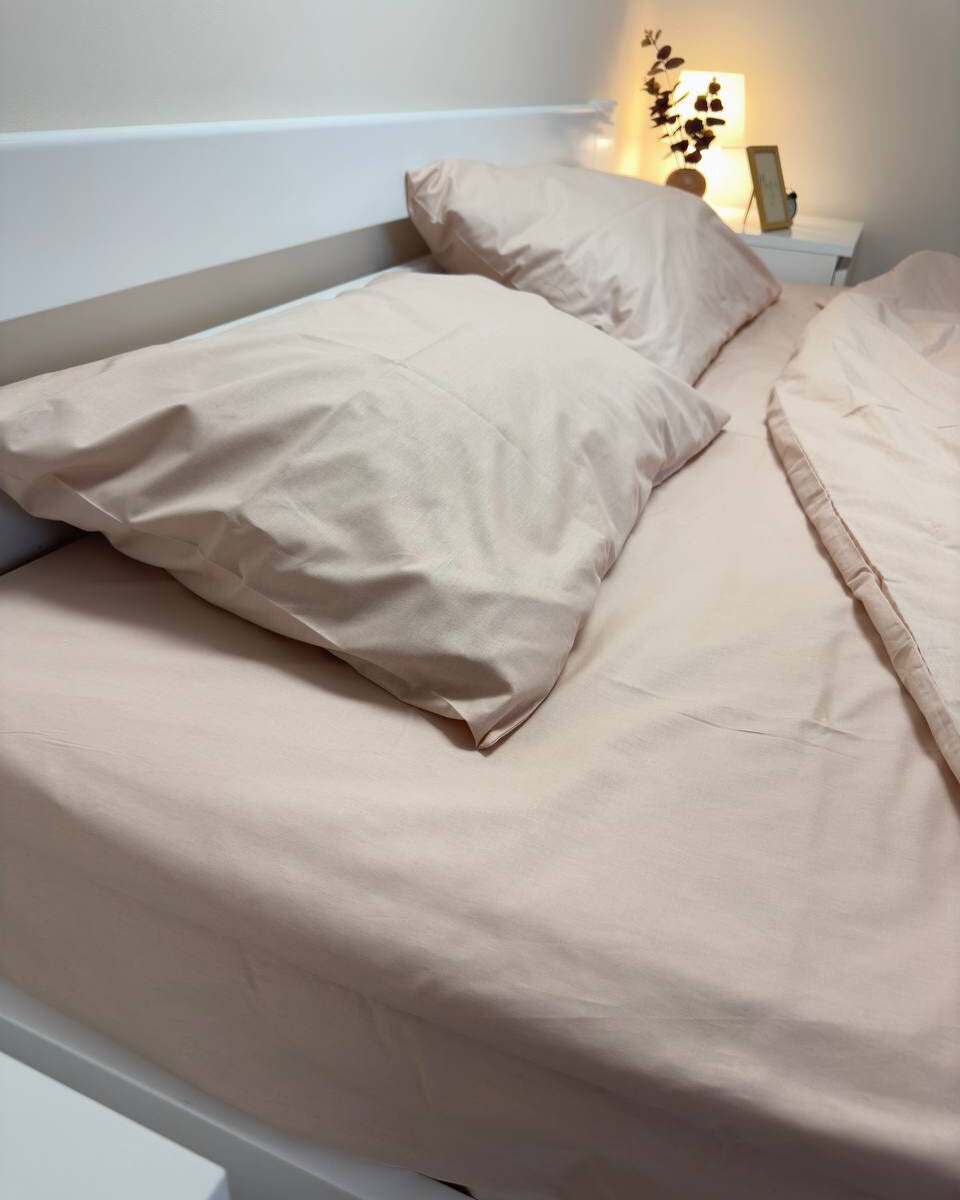 Premium Ranforce Cotton Bedding Set – Soft Nude Calm