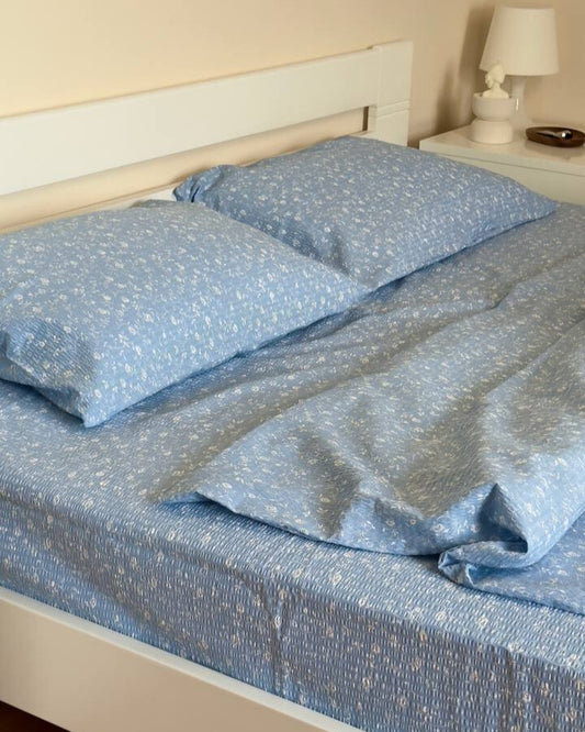 Bedding Set - " Blue Petals"