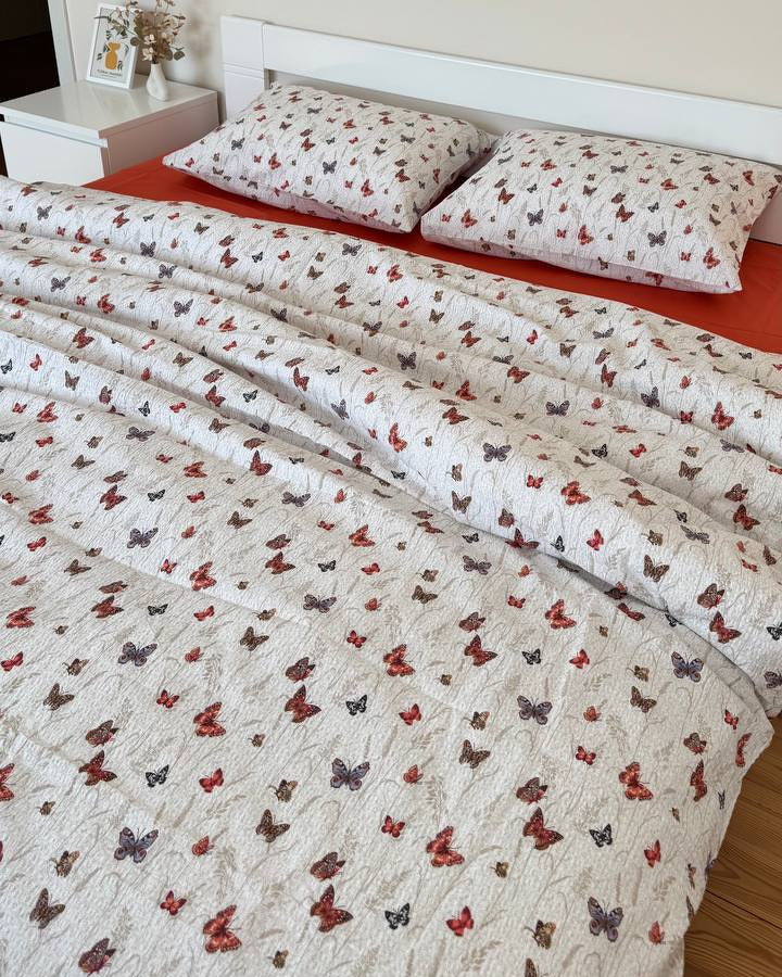 Seersucker Cotton Bedding Set — Butterfly Meadow