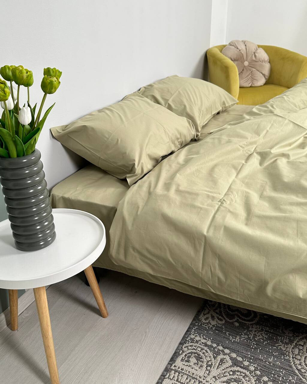 Premium Ranforce Cotton Bedding Set – Sage Calm