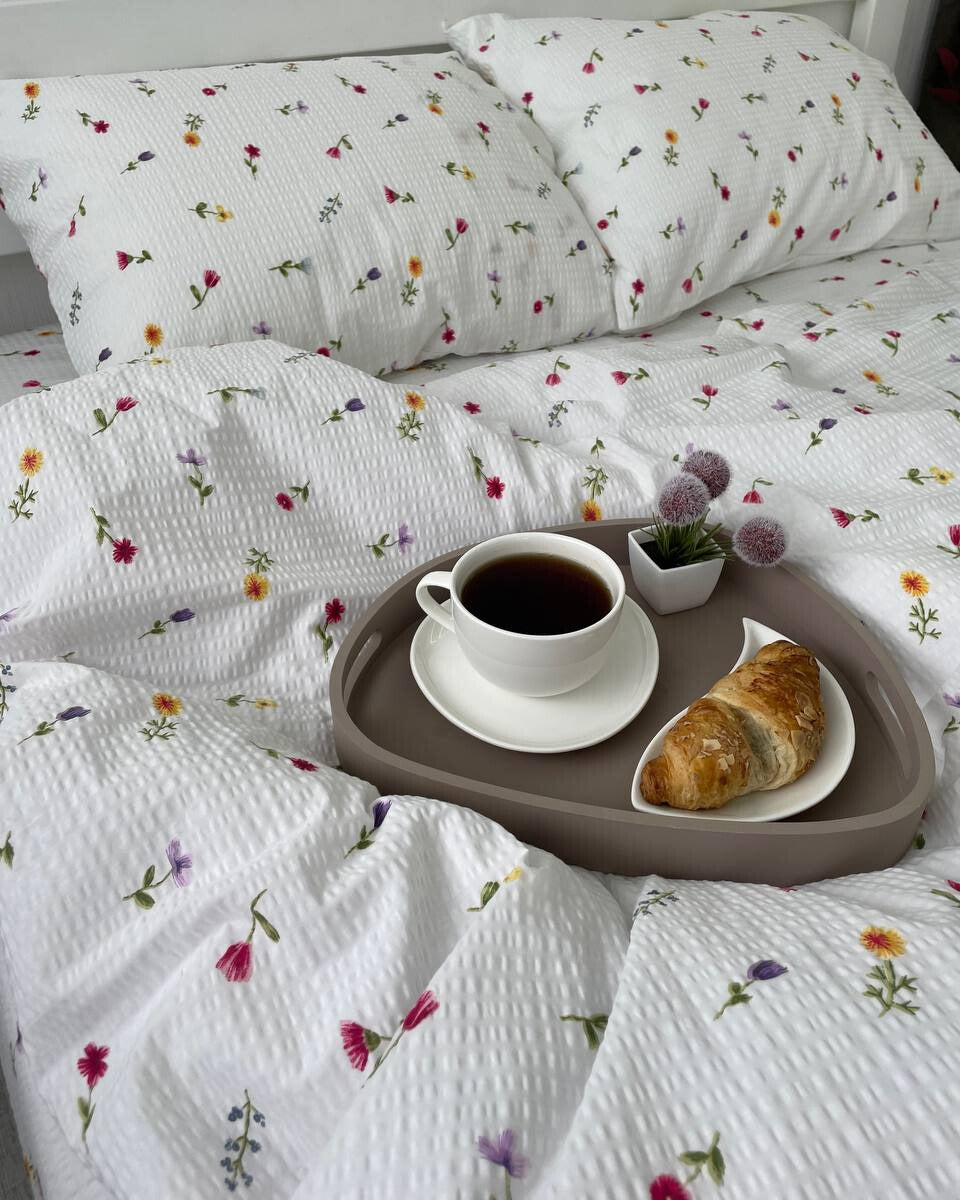 Premium Ranforce Seersucker Bedding Set – Blooming Garden