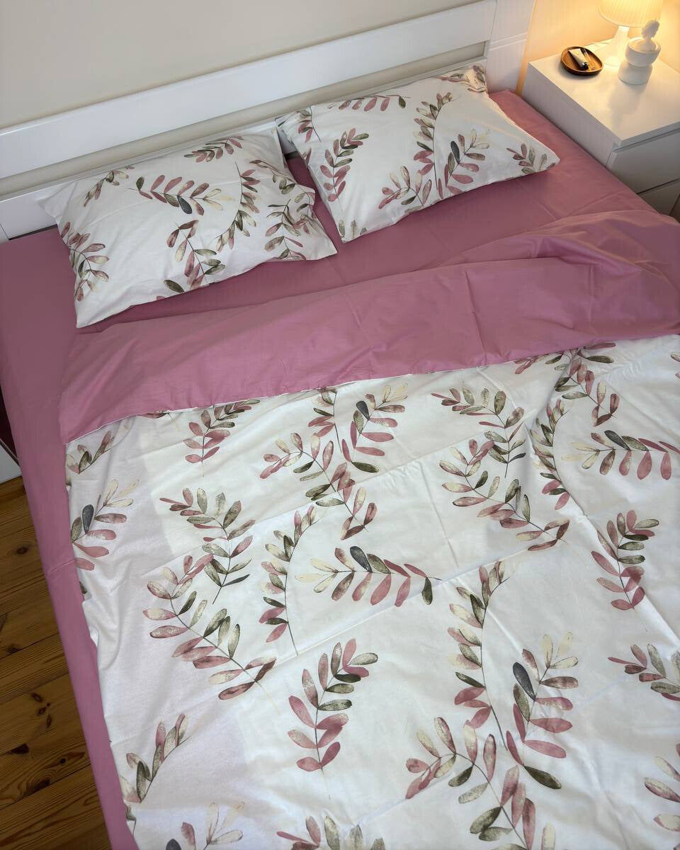 Premium Ranforce Cotton Bedding Set – Pink Laurel Breeze