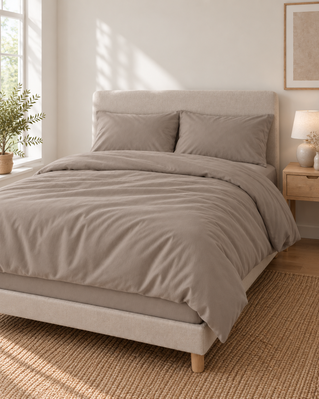 Pure Brushed Cotton Bedding Set – Cappuccino