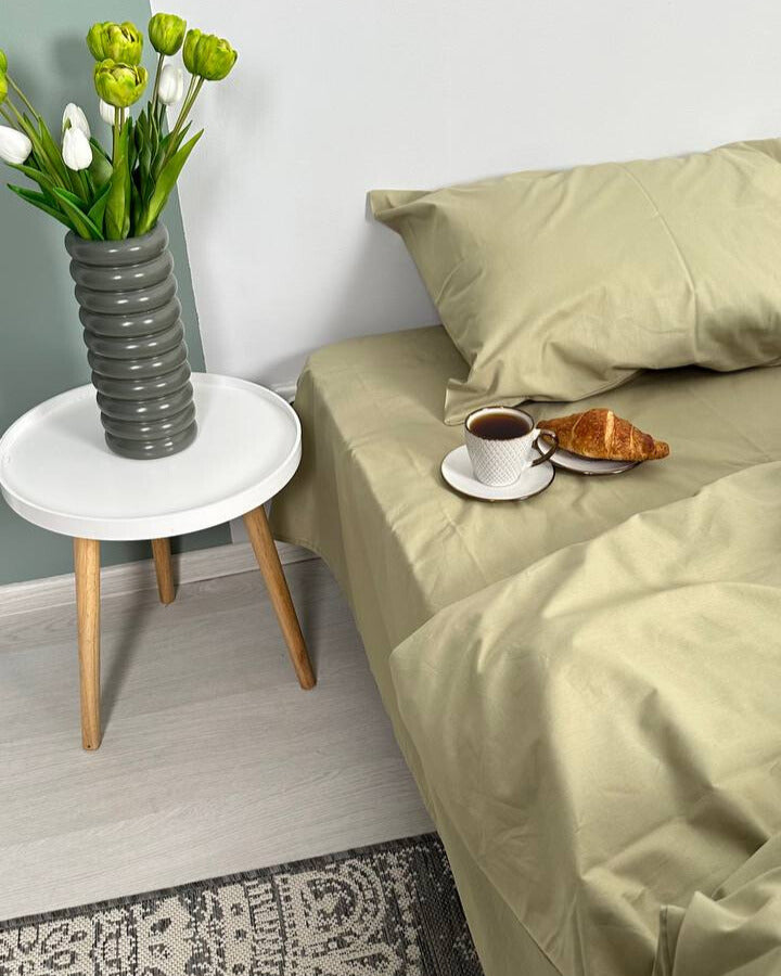 Premium Ranforce Cotton Bedding Set – Sage Calm