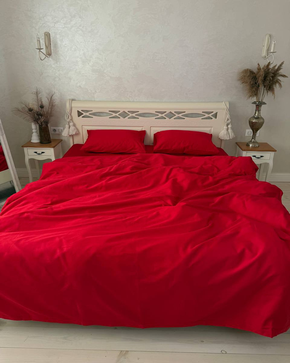 Luxury Cotton Sateen Bedding Set – Scarlet Passion