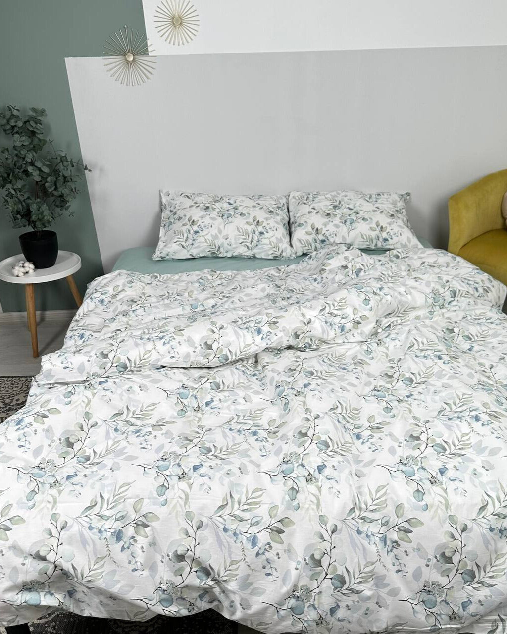 Premium Ranforce Cotton Bedding Set – Misty Eucalyptus