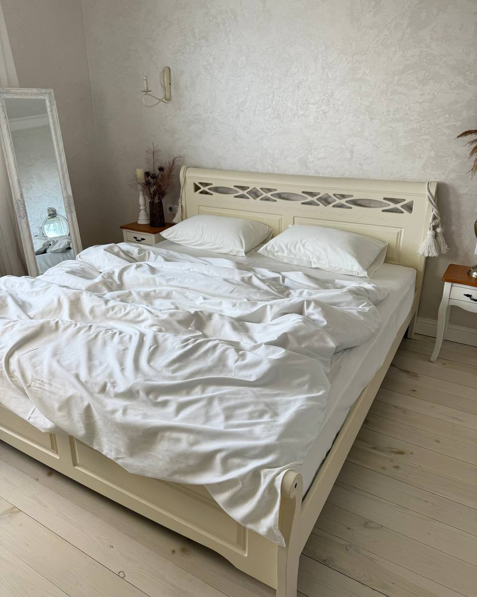 Luxury Cotton Sateen Bedding Set – Ivory