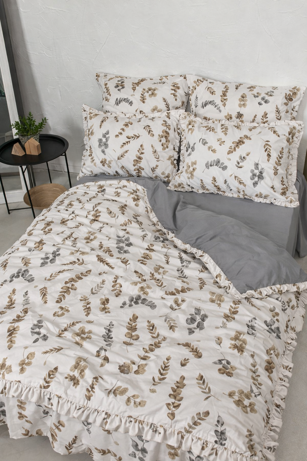 Premium Ranforce Cotton Bedding Set – Woodland Mist