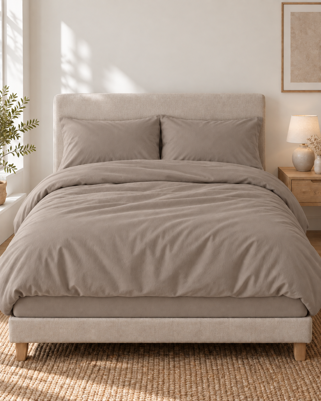 Pure Brushed Cotton Cappuccino bedding