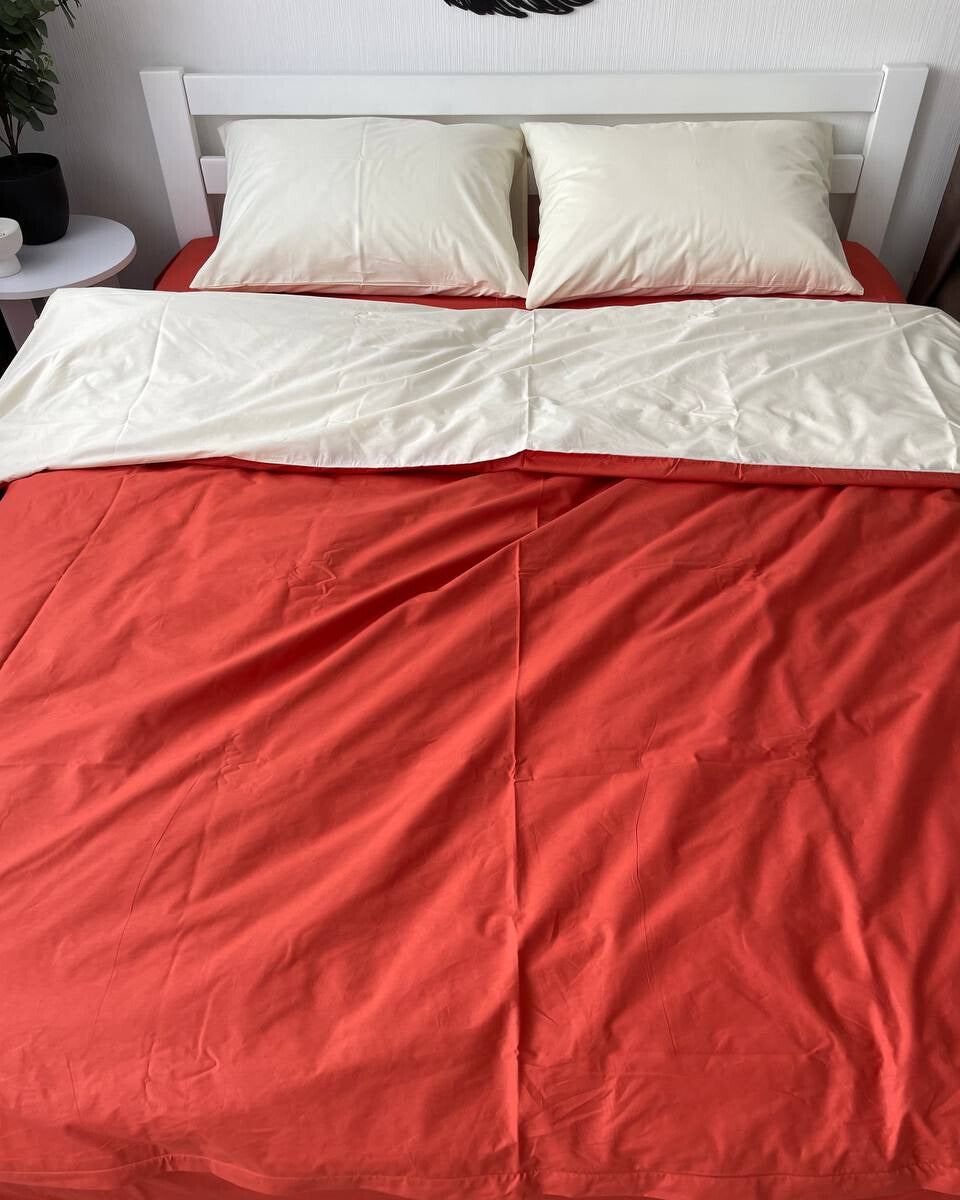 Premium Ranforce Cotton Bedding Set – Sunset Cream