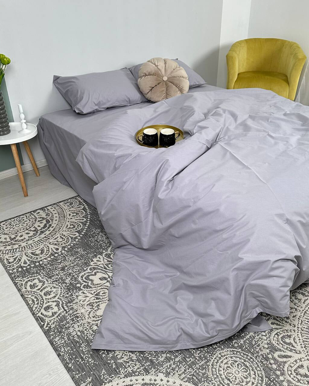 Ranforce Cotton Bedding Set – Stone Grey
