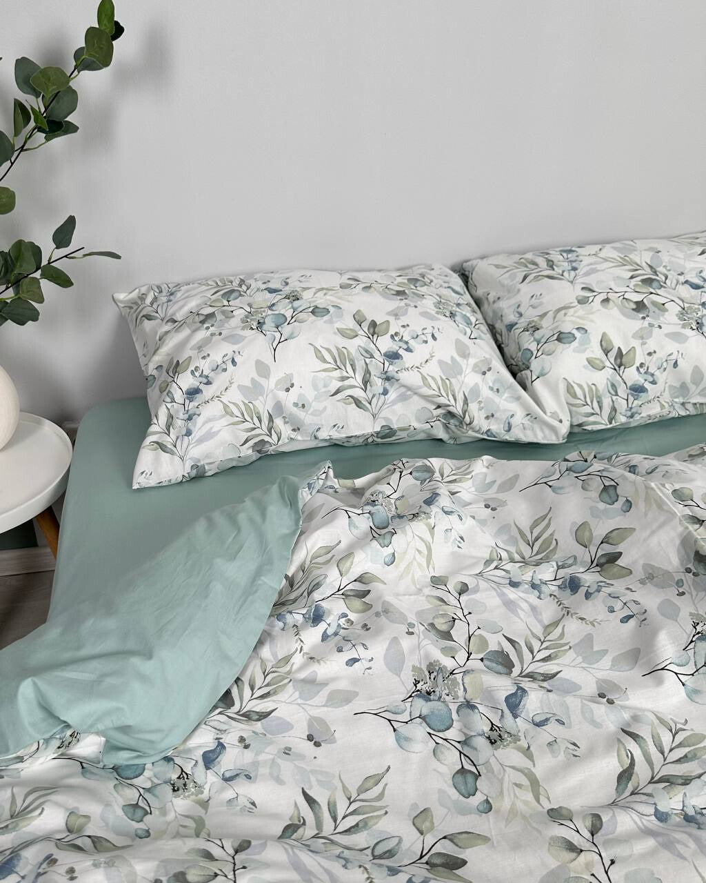 Premium Ranforce Cotton Bedding Set – Misty Eucalyptus