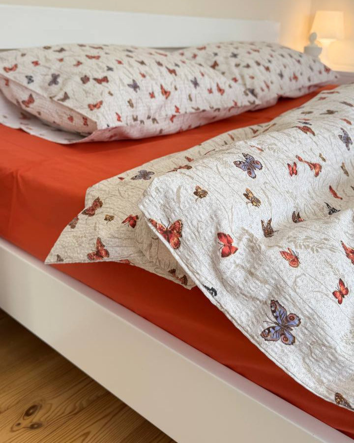 Seersucker Cotton Bedding Set — Butterfly Meadow