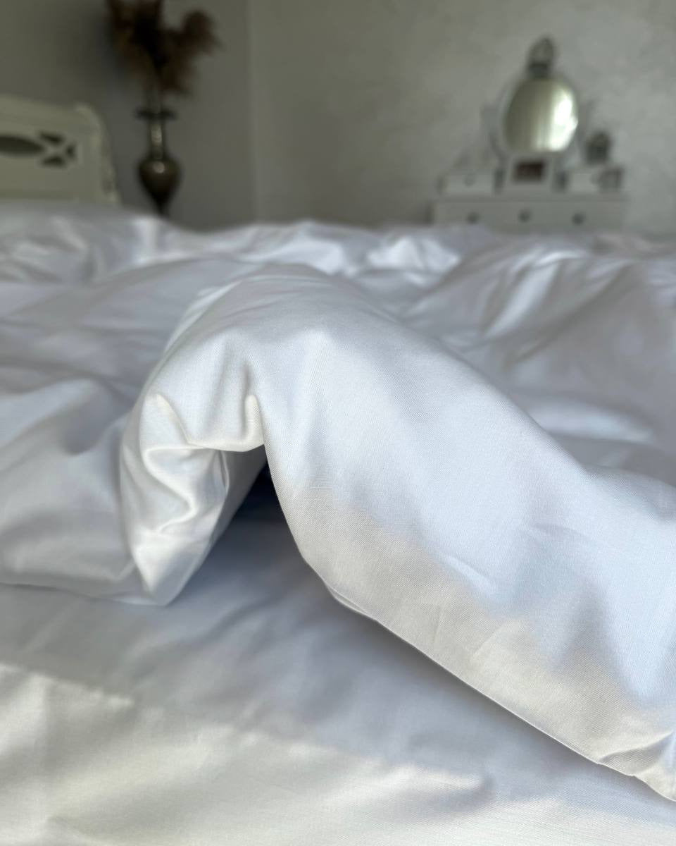 Luxury Cotton Sateen Bedding Set – Pure White
